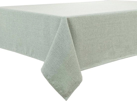 Tavolo quadrato impermeabile in stile lino – lavabile e duraturo in verde chiaro (140 x 180 cm)