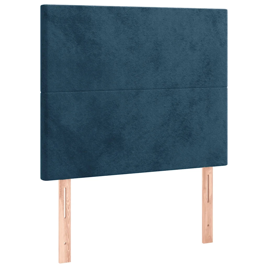 Giroletto a Molle con Materasso Blu Scuro 90x190 cm in Velluto 3137699