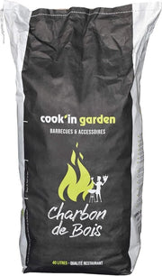Borsa di carbone di legno 40L per BBQ - Qualità premium, Certificato FSC, Adatto a tutti i barbecue
