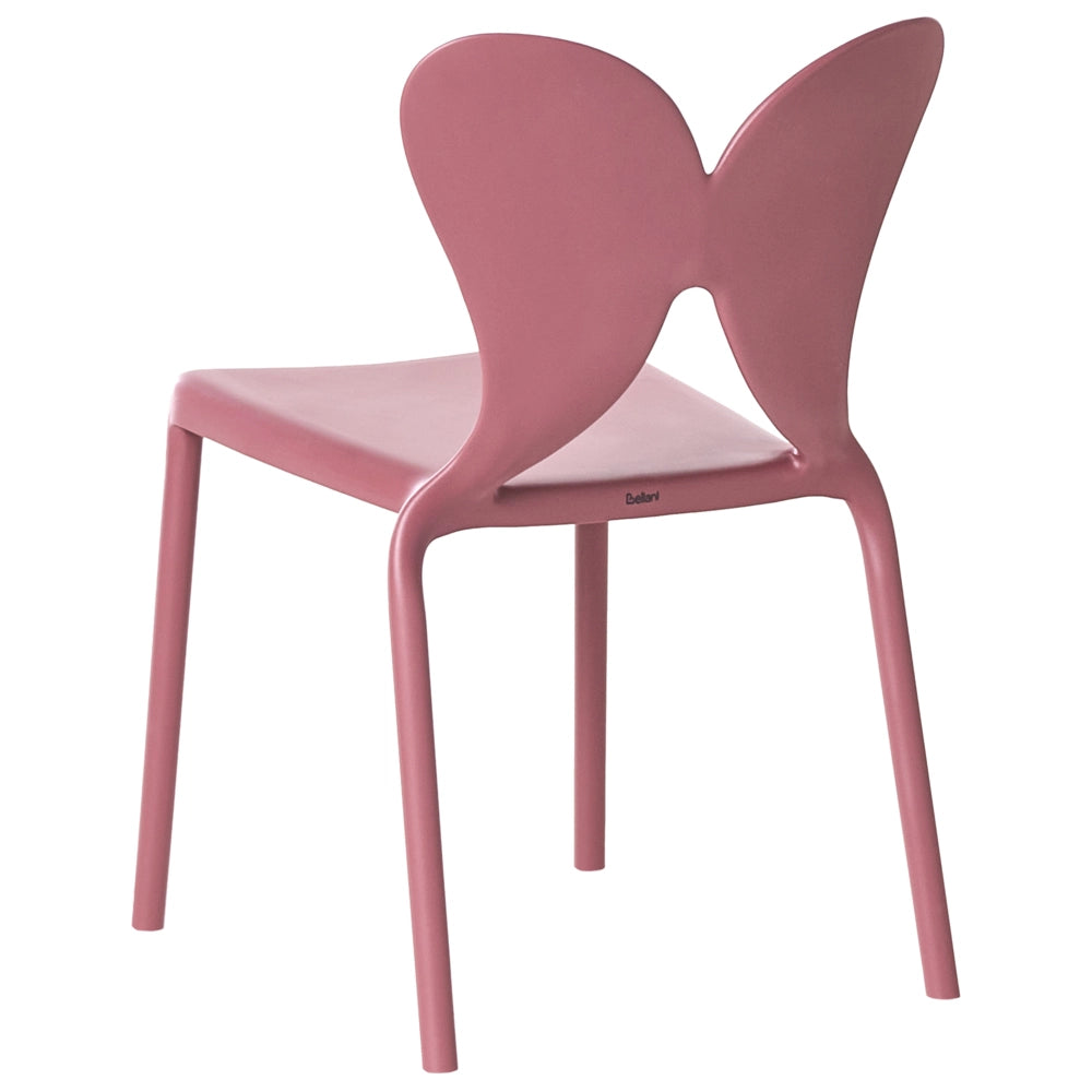 Set di 2 sedie da giardino rosa Materiale sintetico Plastica Interno Esterno Giardino Schienale a farfalla Sala da pranzo Stile moderno minimalista