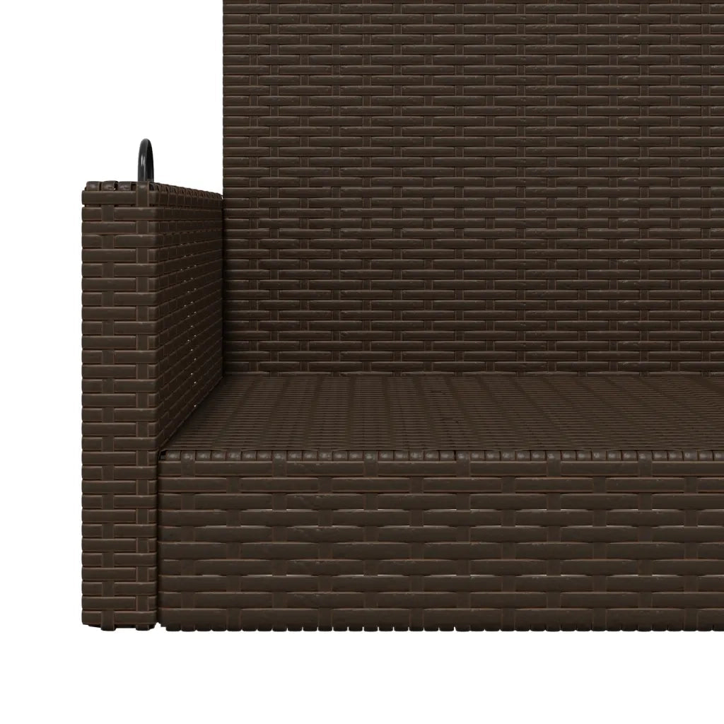 Panca da Giardino | Panchina a Dondolo Marrone 119x56x48 cm in Polyrattan