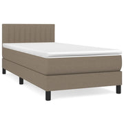 Letto singolo | Letto per adulti | Giroletto a Molle con Materasso Tortora 100x200 cm in Tessuto