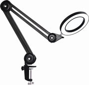 Lampo di ingrandimento con illuminazione a LED e braccio inclinabile - Microscopio di lavoro 5 diottrie con luce regolabile - 3 modalità di illuminazione 105 mm obiettivo in vetro