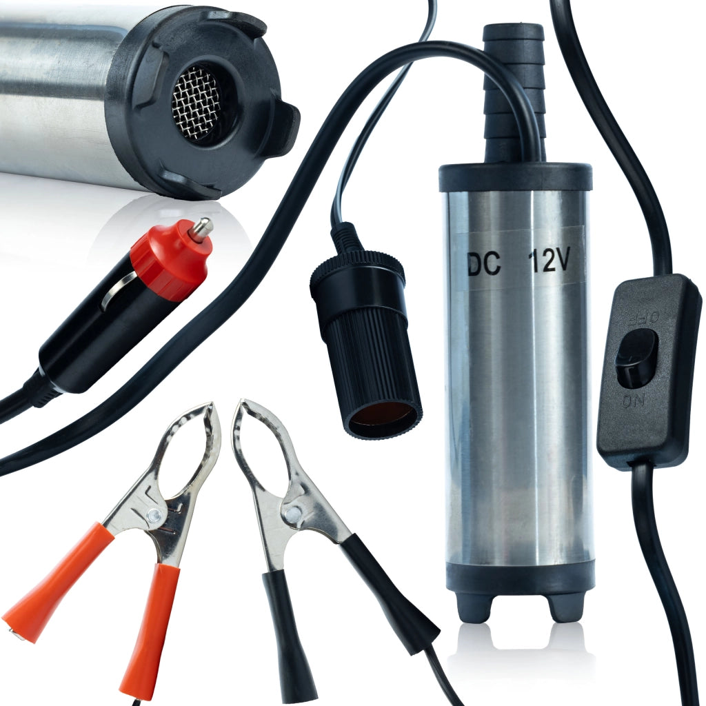 Pompa Elettrica per Carburante 12V – Acciaio Inossidabile, 12 L/Min | Uso Domestico e Officina