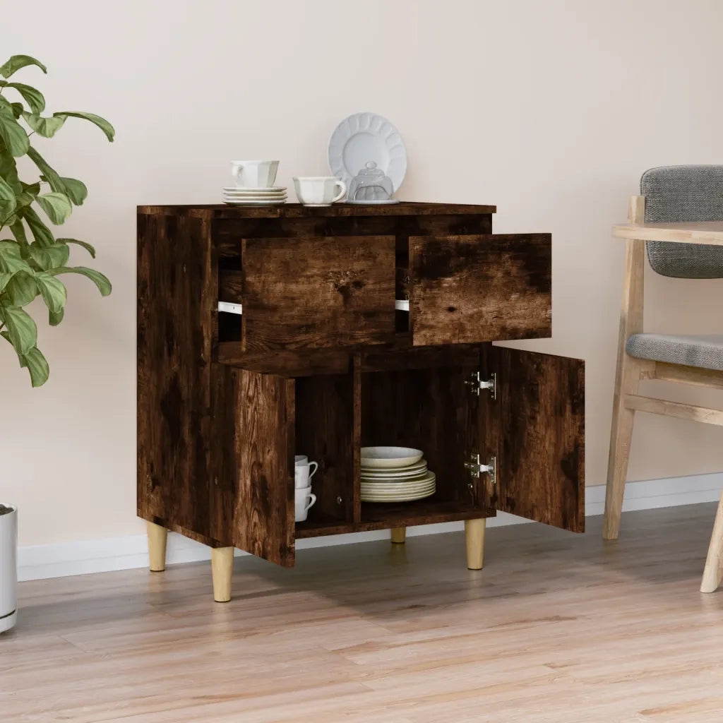 Credenza | Madia | Buffet da pranzo | Armadio da pranzo Rovere Fumo 60x35x70 cm in Legno Multistrato