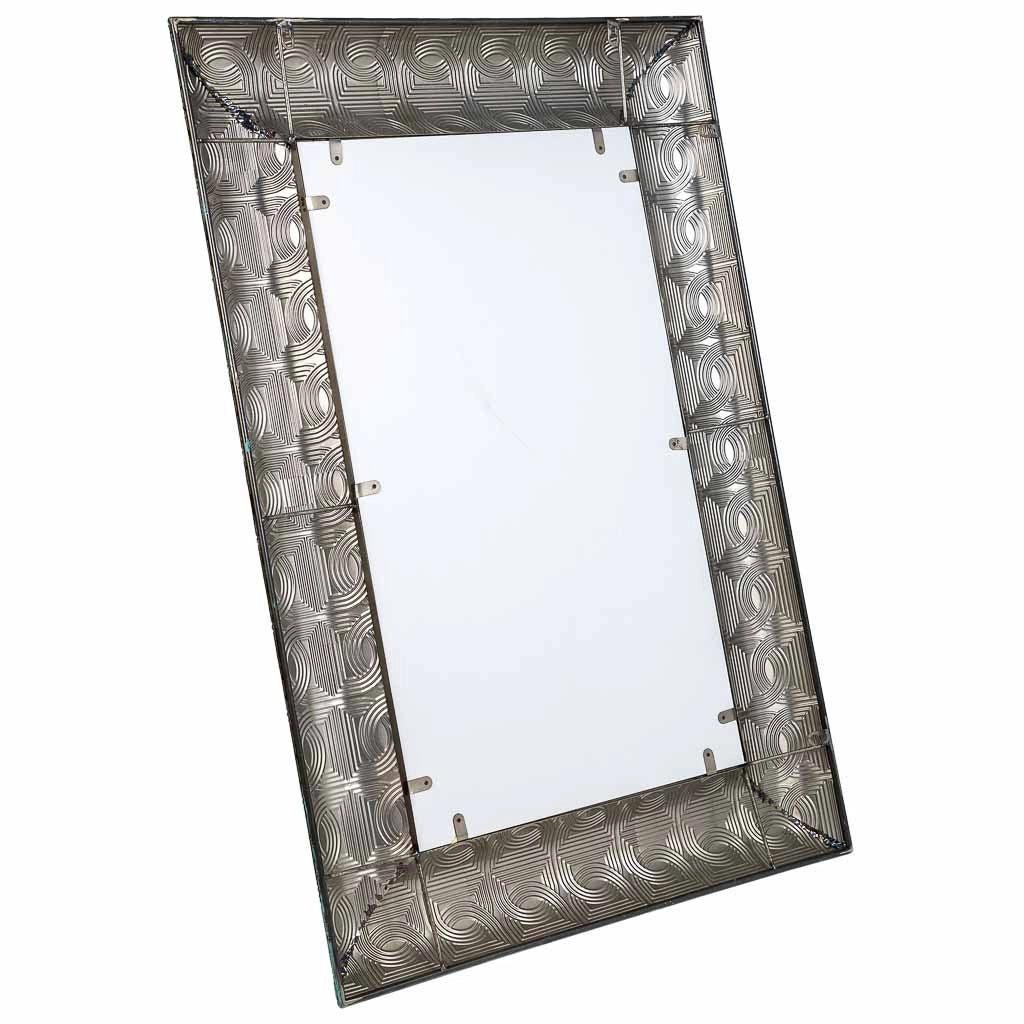 Specchio da parete in metallo blu 70x5x100h