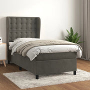 Giroletto a Molle con Materasso-Struttura Letto Grigio Scuro 80x200 cm Velluto 675595