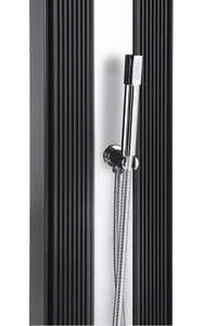 Doccia Solare Ibrida da Giardino 40L Miscelatore e Doccetta Lavapiedi Antracite/Alluminio