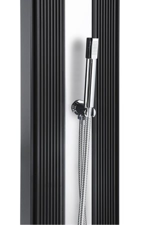 Doccia Solare Ibrida da Giardino 40L Miscelatore e Doccetta Lavapiedi Antracite/Alluminio