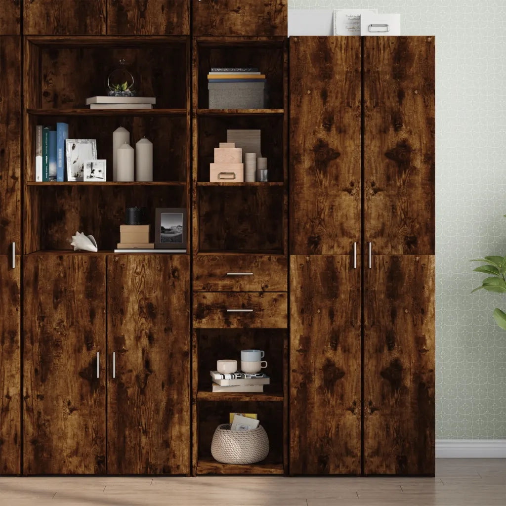 Credenza | Madia | Buffet da pranzo | Armadio da pranzo Rovere Fumo 40x42,5x185 cm in Legno Multistrato
