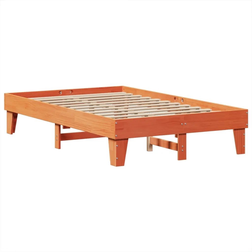 Letto matrimoniale | Letto per adulti | Letto senza Materasso Marrone Cera 135x190 cm in Legno di Pino