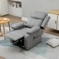 Poltrona Relax Elettrica e Alzapersona Reclinabile fino 160° con Telecomando, in Similpelle - Grigio
