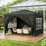 Gazebo Pieghevole 3x3 M Grigio In Ferro E Oxford Per Giardino Con Altezza Regolabile