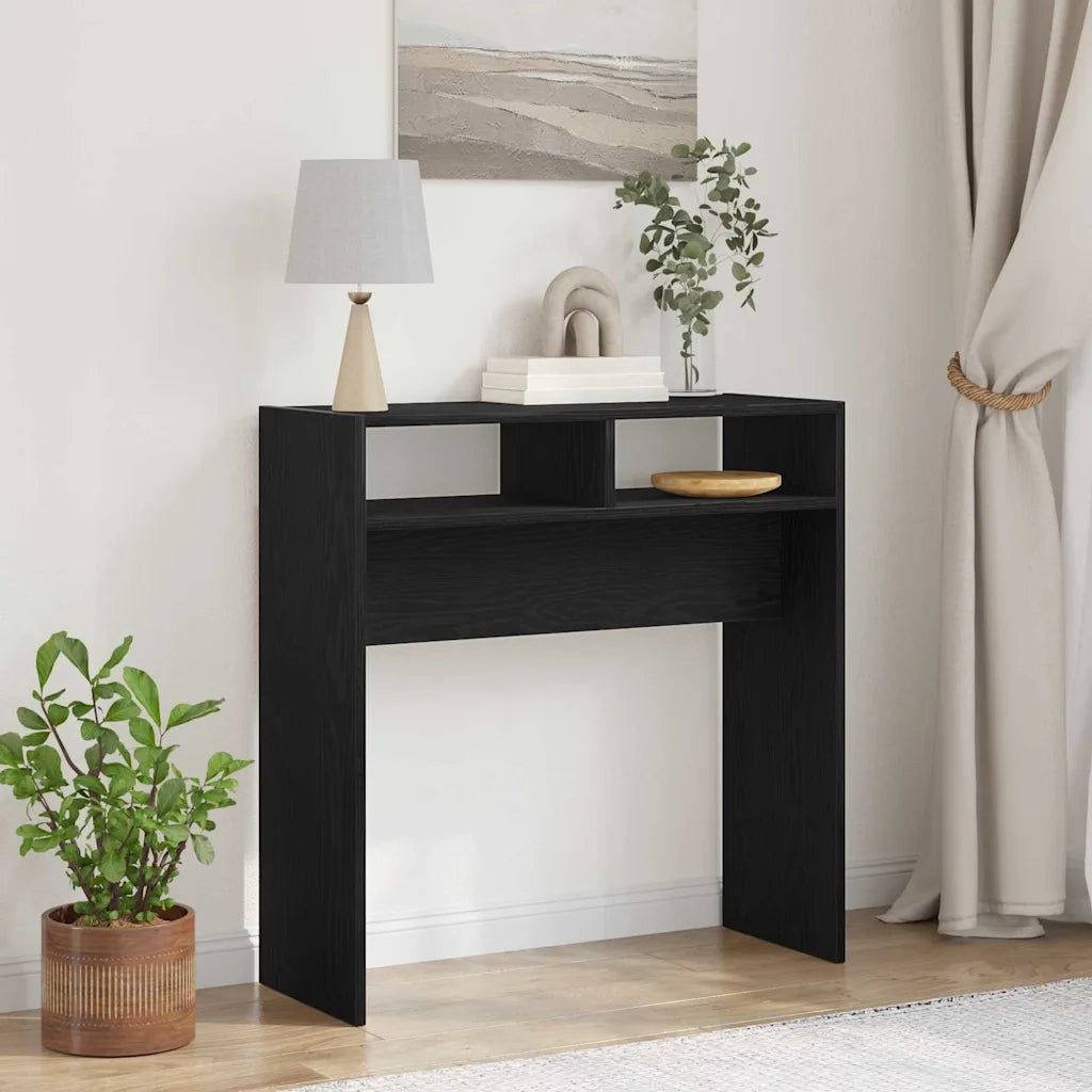 Tavolo consolle Rovere Nero 78 x 30 x 80 cm Legno multistrato 862659