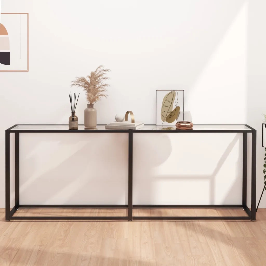 Tavolo Consolle | Tavolo d'Ingresso Trasparente 200x35x75,5 cm in Vetro Temperato