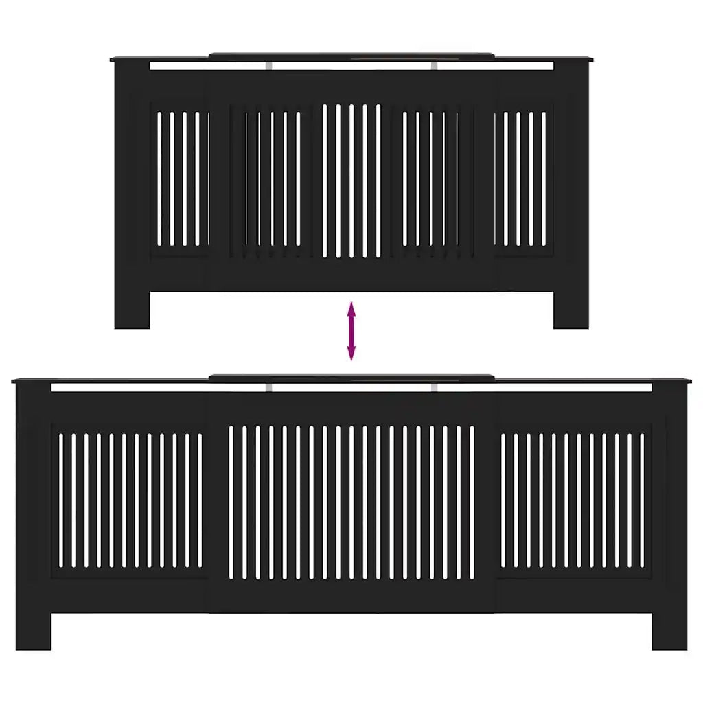 Copertura per radiatori 2 pcs Nero 205 x 20,5 x 81,5cm 3403238