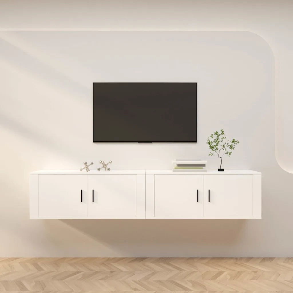 Mobili Porta TV a Parete 2 pz Bianco 100x34,5x40 cm 3188366