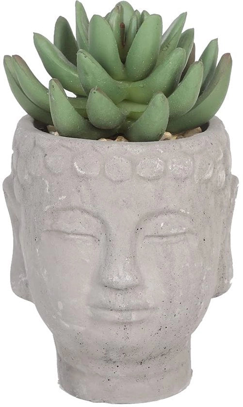Buddha di Finto Fusto di Foglia Verde per Decorazione Interna di Ufficio, Bagno e Casa