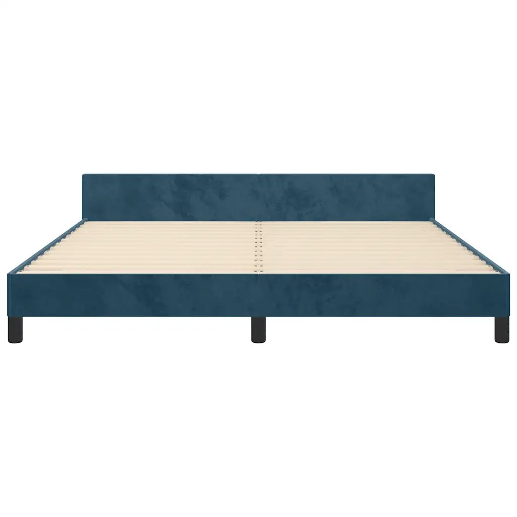 Giroletto senza Materasso Blu Scuro 160x200 cm in Velluto