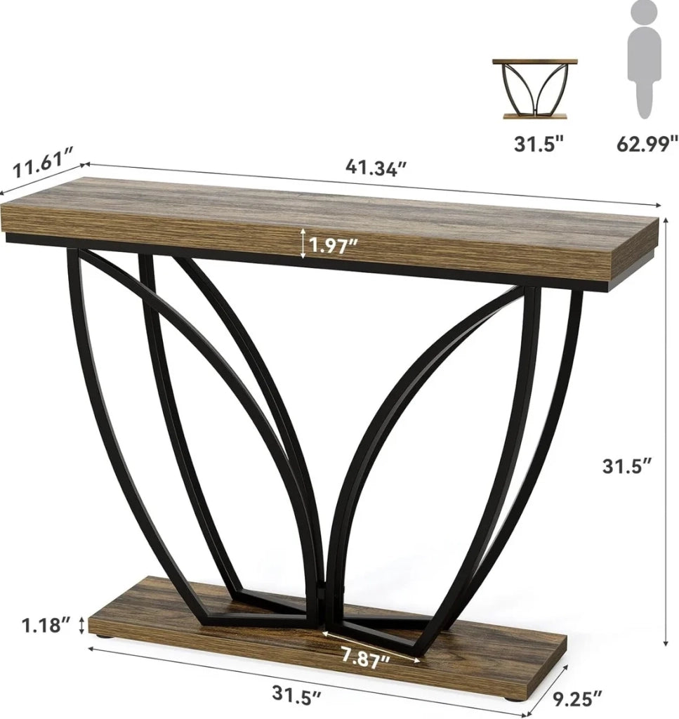 Consolle industriale 105x30 cm in MDF e metallo