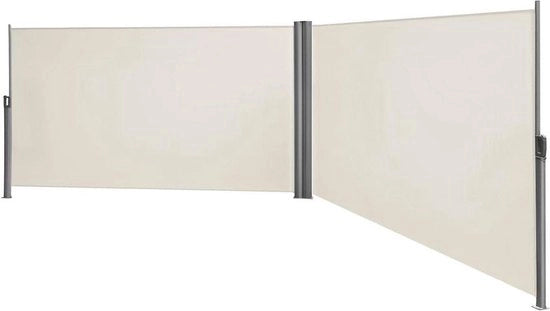 Tenda a doppia parete 16 x 6 m - tenda ripiegabile - protezione dalla pioggia - schermo da vento - schermo solare - beige - schermo da vento ripiegabile