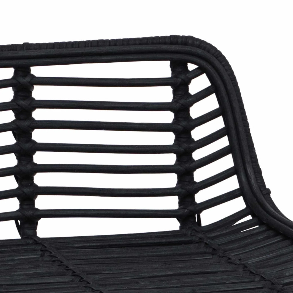 Sgabello da bar 2 pcs Nero 44 x 45 x 76 cm Rattan e acciaio
