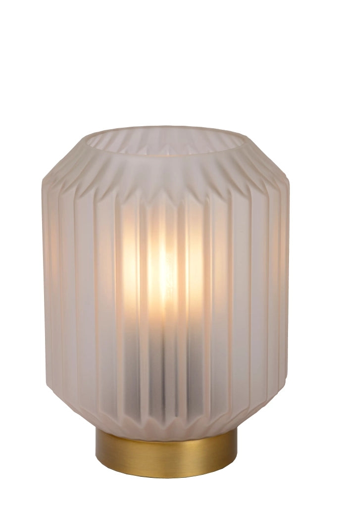 Lampada da tavolo Sueno vetro bianco oro E14 Lucide