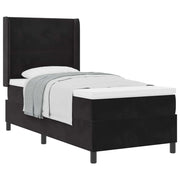 Letto a molle con materasso Nero 90 x 190 cm Velluto