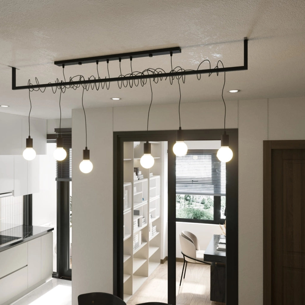 Lampadario Pure Lume Toledo 2 luci nero E27 metallo