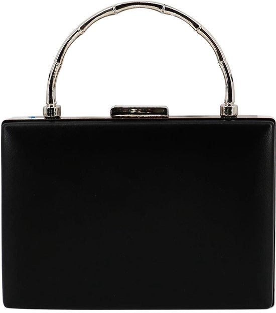 Borsa serale per donne - borsa serale in pelle, borsa da sposa per matrimoni e occasioni formali (stile DE 13-nero)