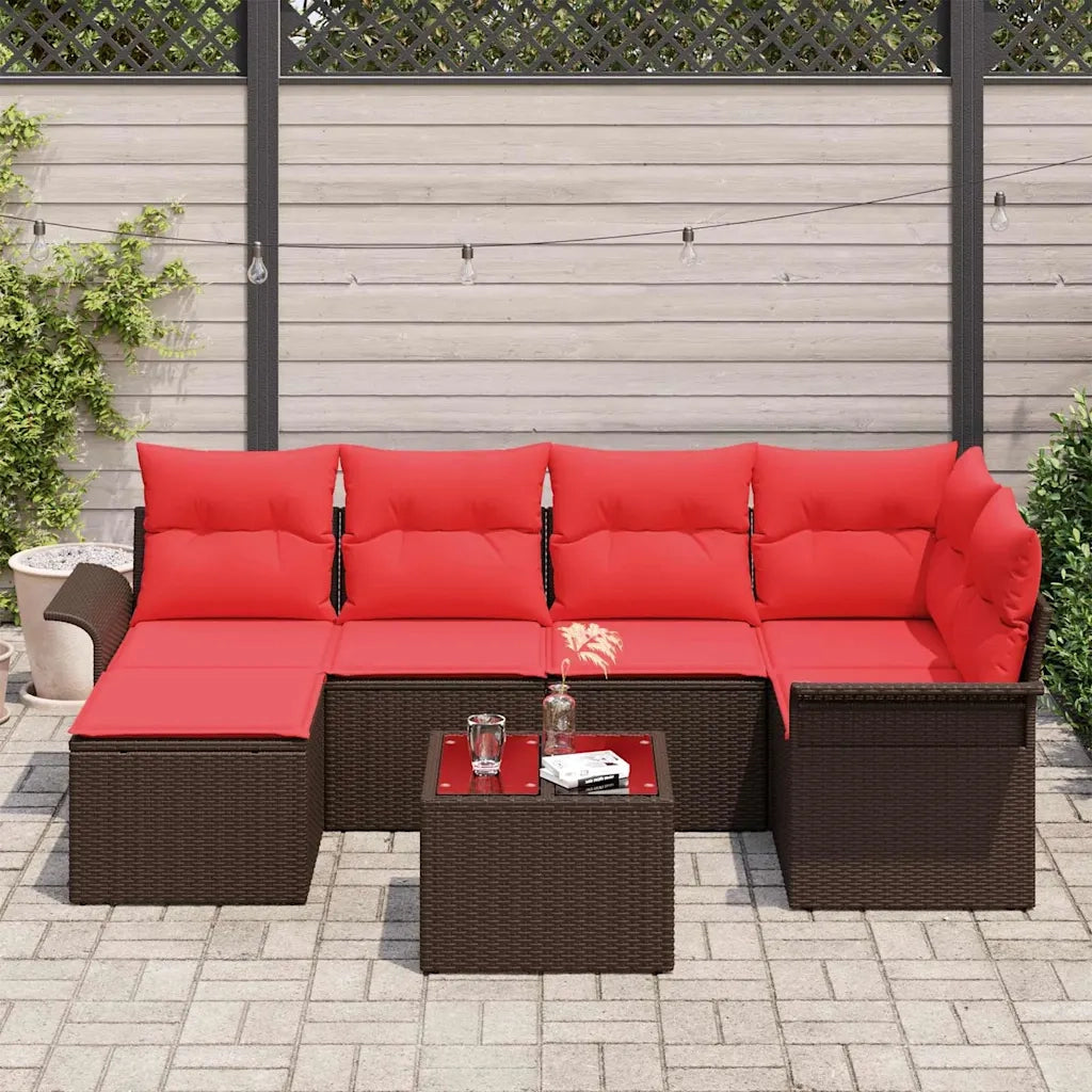 Set Divano da Giardino 7 pcs Marrone polyrattan 3354113