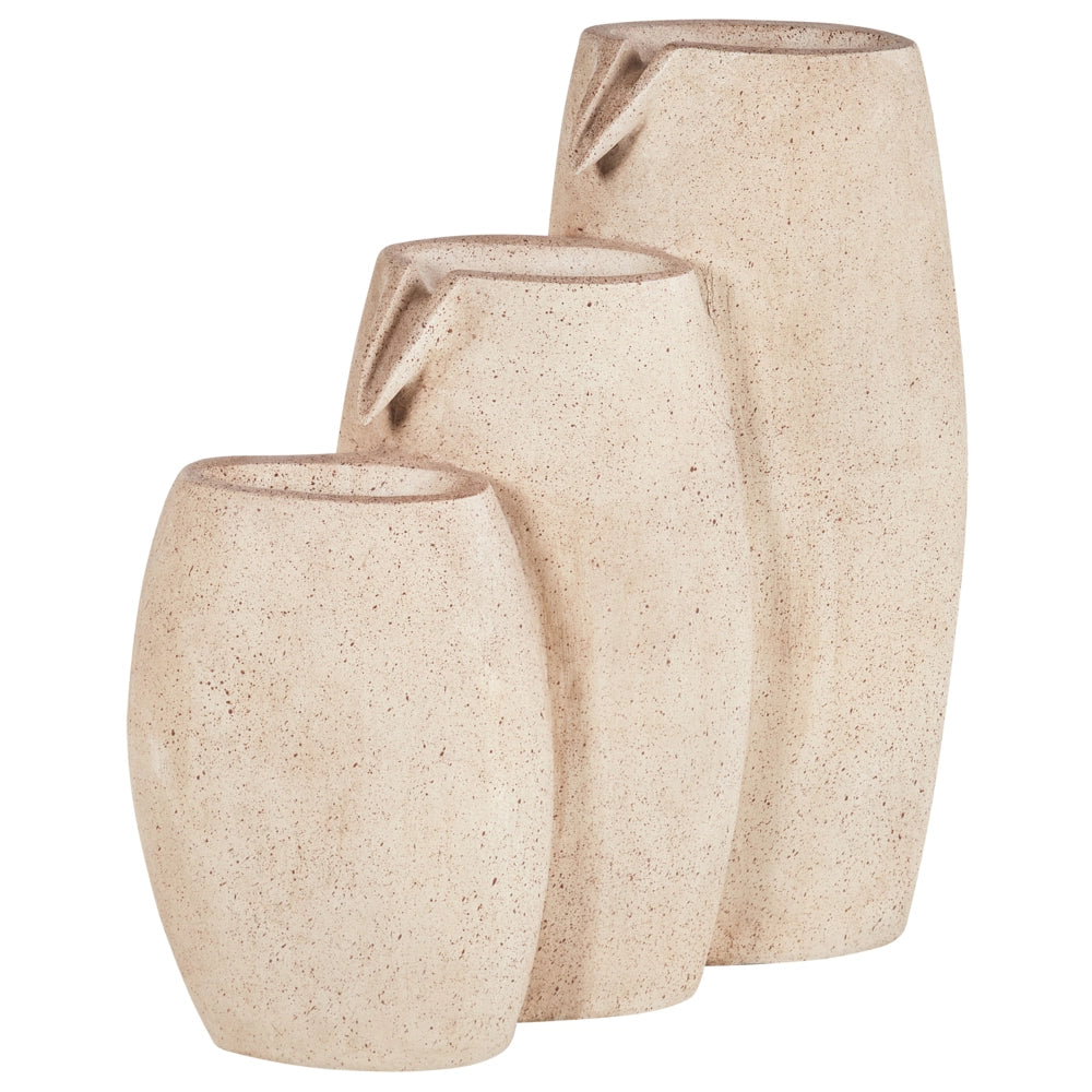 Fontana d'acqua da esterno in resina beige Luce da giardino LED inserita Design moderno