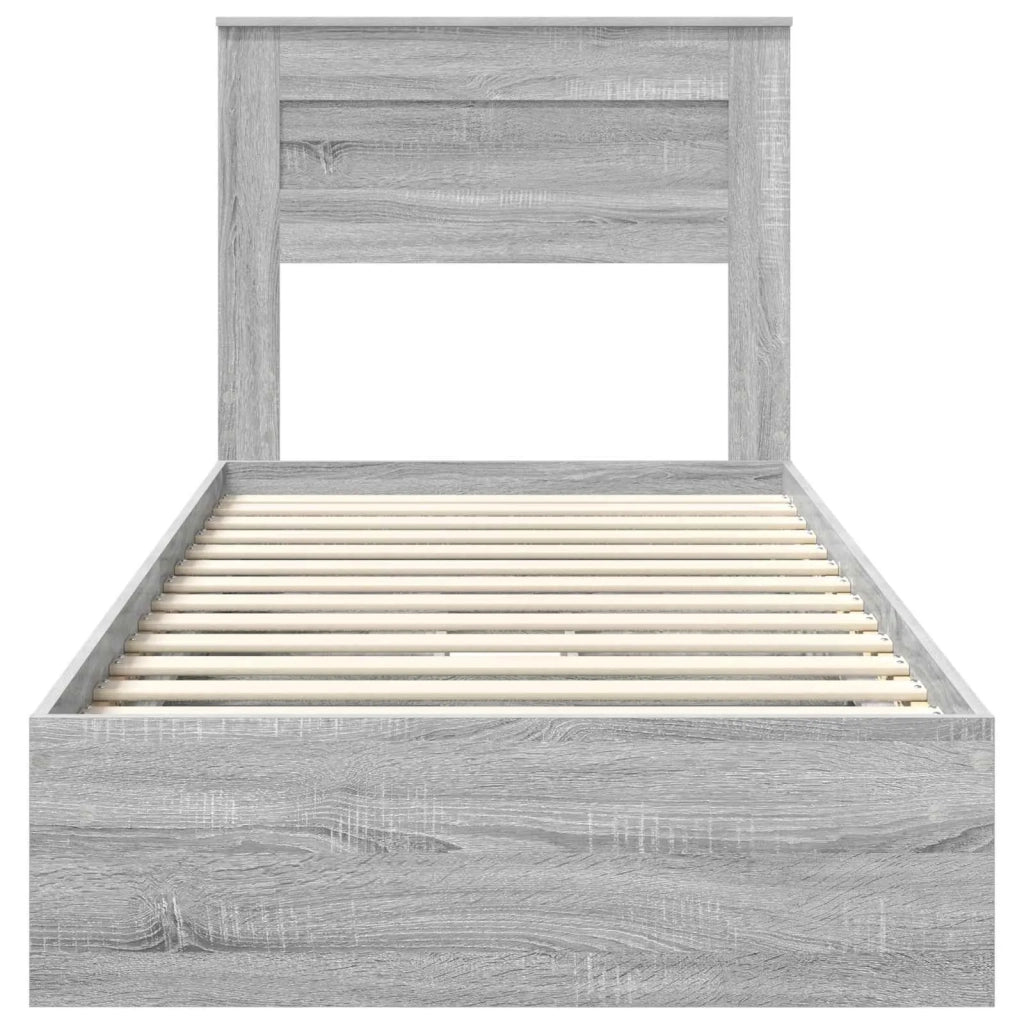 Letto con Contenitore con testiera Grigio Sonoma 100 x 200 cm