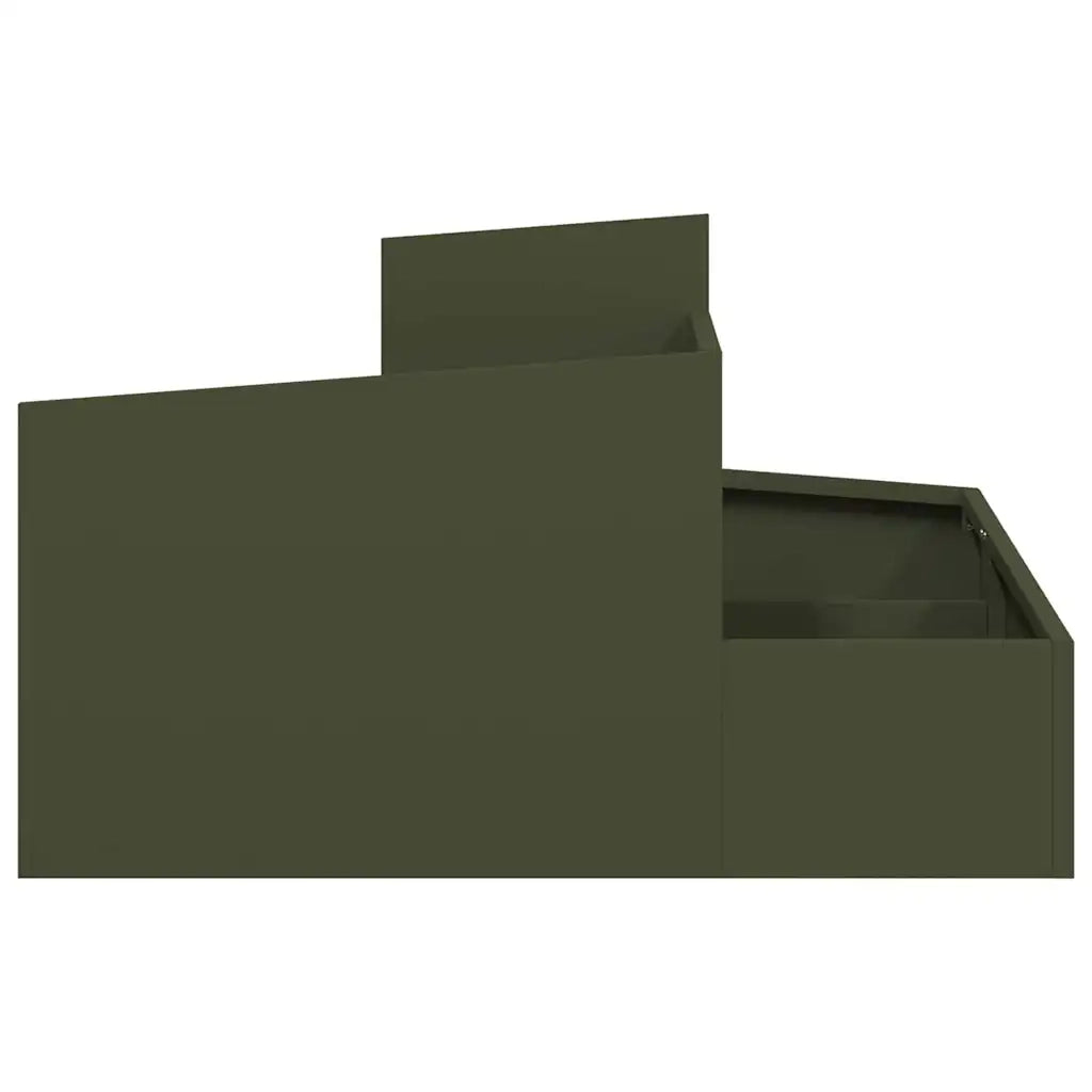 Vaso da giardino-Fioriera Esterno-Contenitore per Piante Verde oliva 80 x 80 x 50 cm