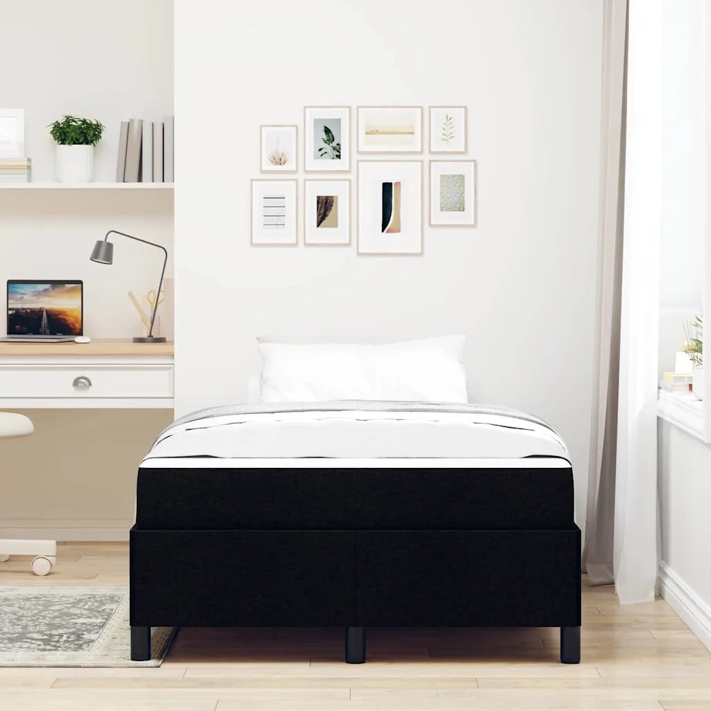 Letto a molle Nero 120 x 200 cm Tessuto