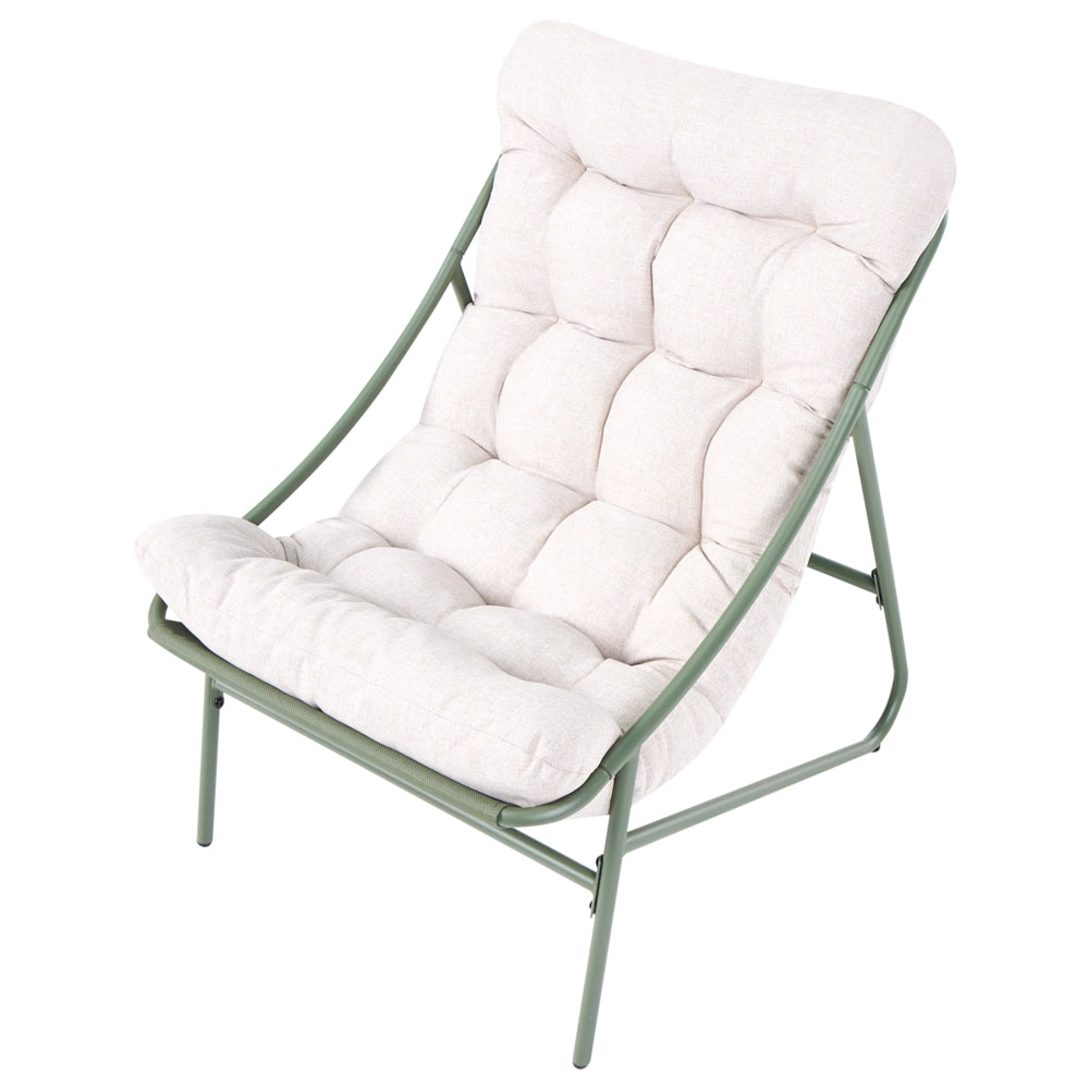 Set da giardino per esterni composto da poltrone a 2 posti e tavolino,verde e beige design elegante