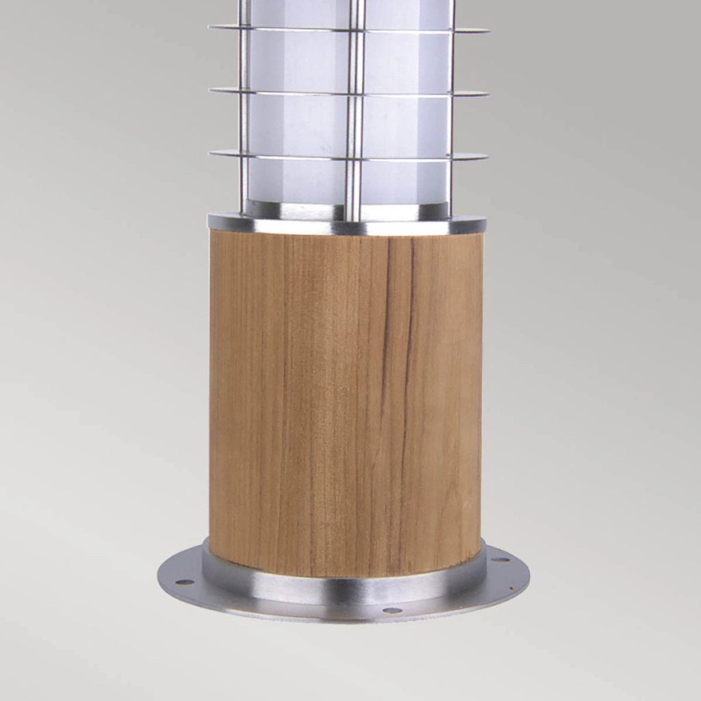 Paletto esterno Poole teak/inox E27 IP55 40W 24cm Garden Zone