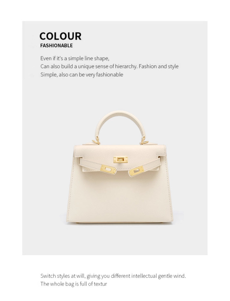 Borsa a tracolla da donna in vera pelle, modello tote bag, colore bianco.