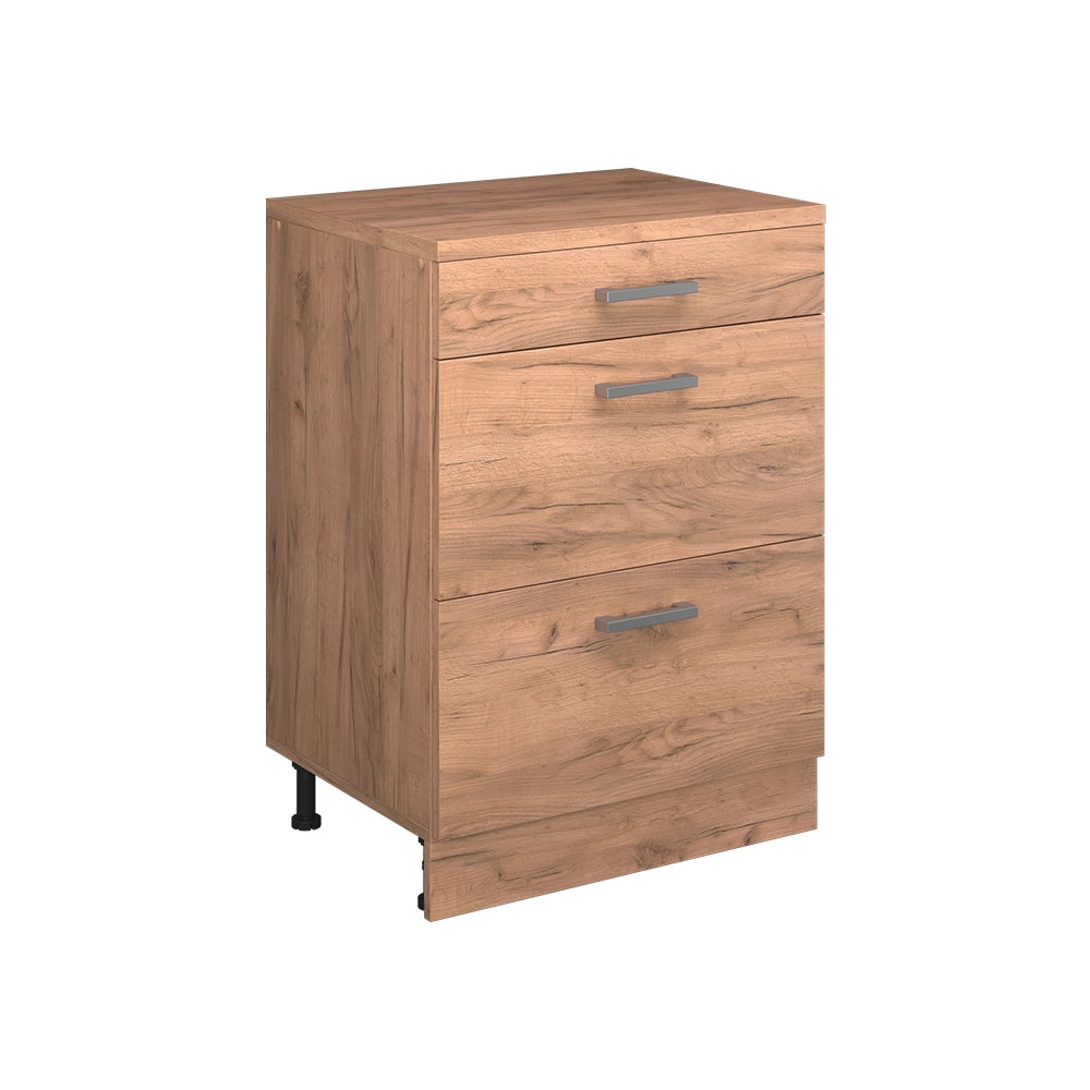 Mobile per mansarda Rion Rovere dorato/Rovere dorato 60 x 83.8 cm senza inclinazione con 3 cassetti Vicco