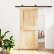 Porta scorrevole Naturale e Nero 90 x 210 cm 3444978