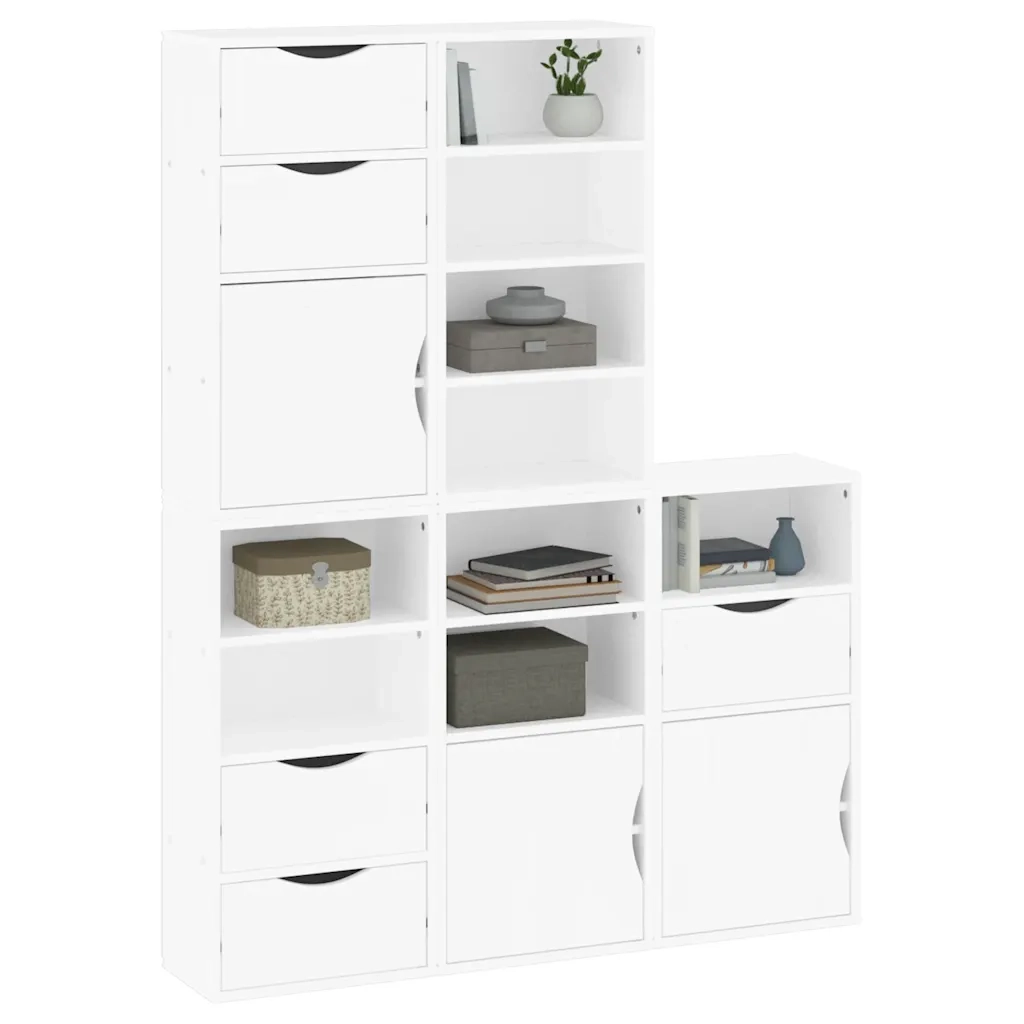 Armadietti Laterali 5 pz ODDA Bianco 40x24x79 cm Legno di Pino 3365367