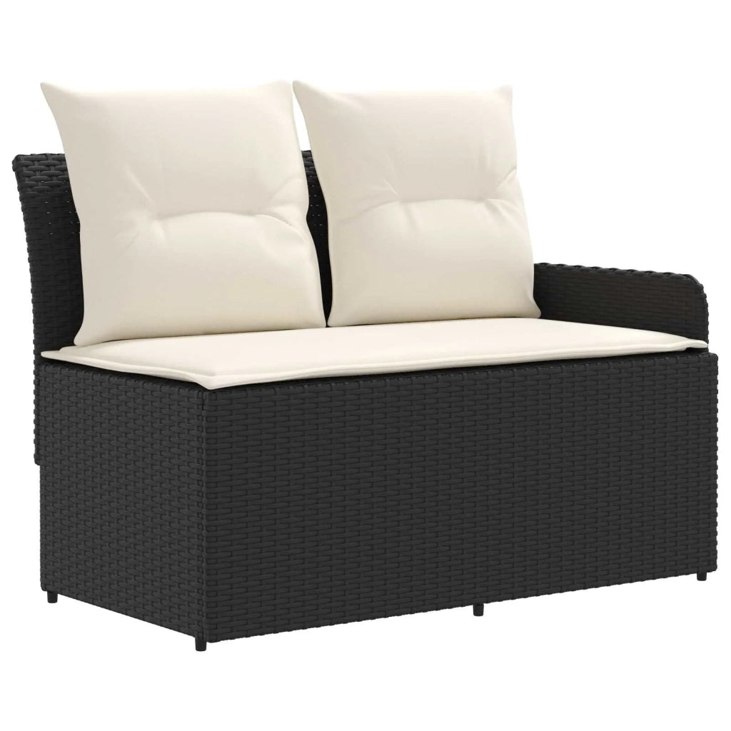 Set di Mobili con cuscino 8 pcs Nero e Crema Rattan in PE 3422196