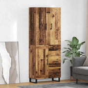 Credenza con cassetto 2 pcs Legno vecchio 69,5 x 34 x 180 cm