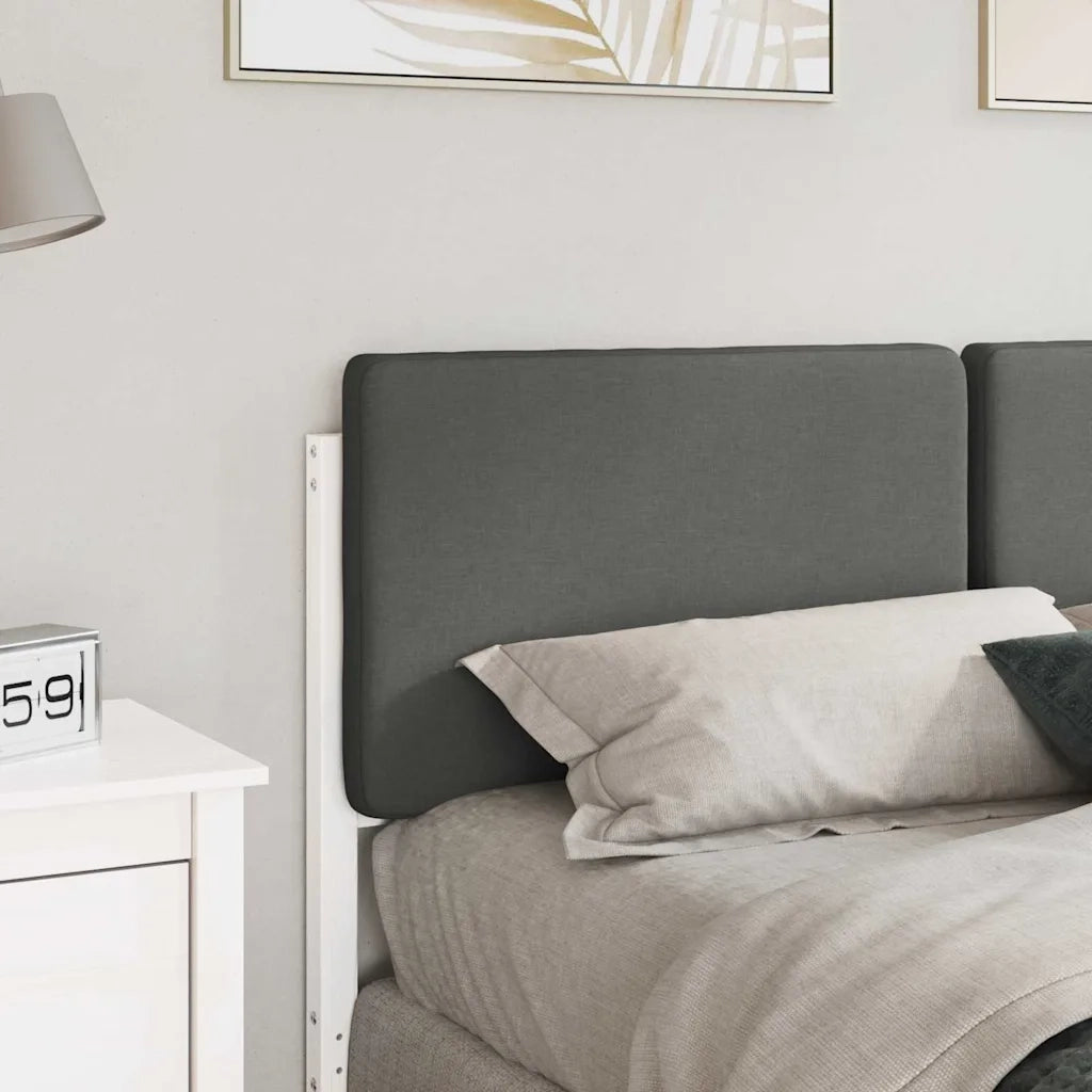 Testiera imbottita Bianco e grigio chiaro 135 cm Pino massello