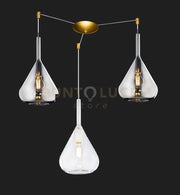 SOSPENSIONE OTTONE SAT. 3 LUCI SPOSTABILE VETRI TR + 2X FU 1177OS-S3 S-TF