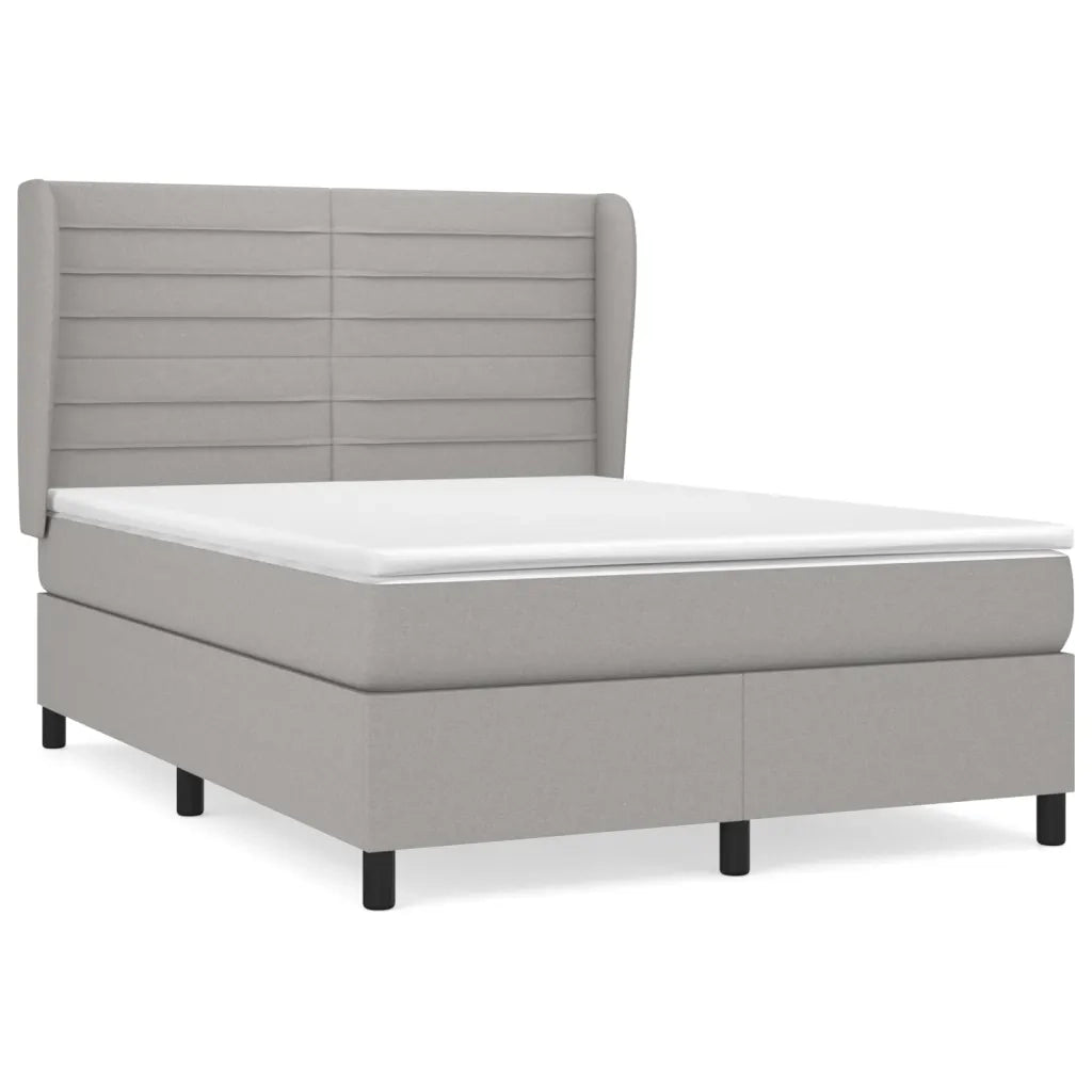Giroletto a Molle con Materasso Grigio Chiaro 140x190cm Tessuto 3128037