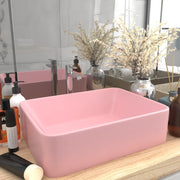 Lavandino Lusso-Lavabo-Lavello Rosa Opaco 41x30x12 cm in Ceramica