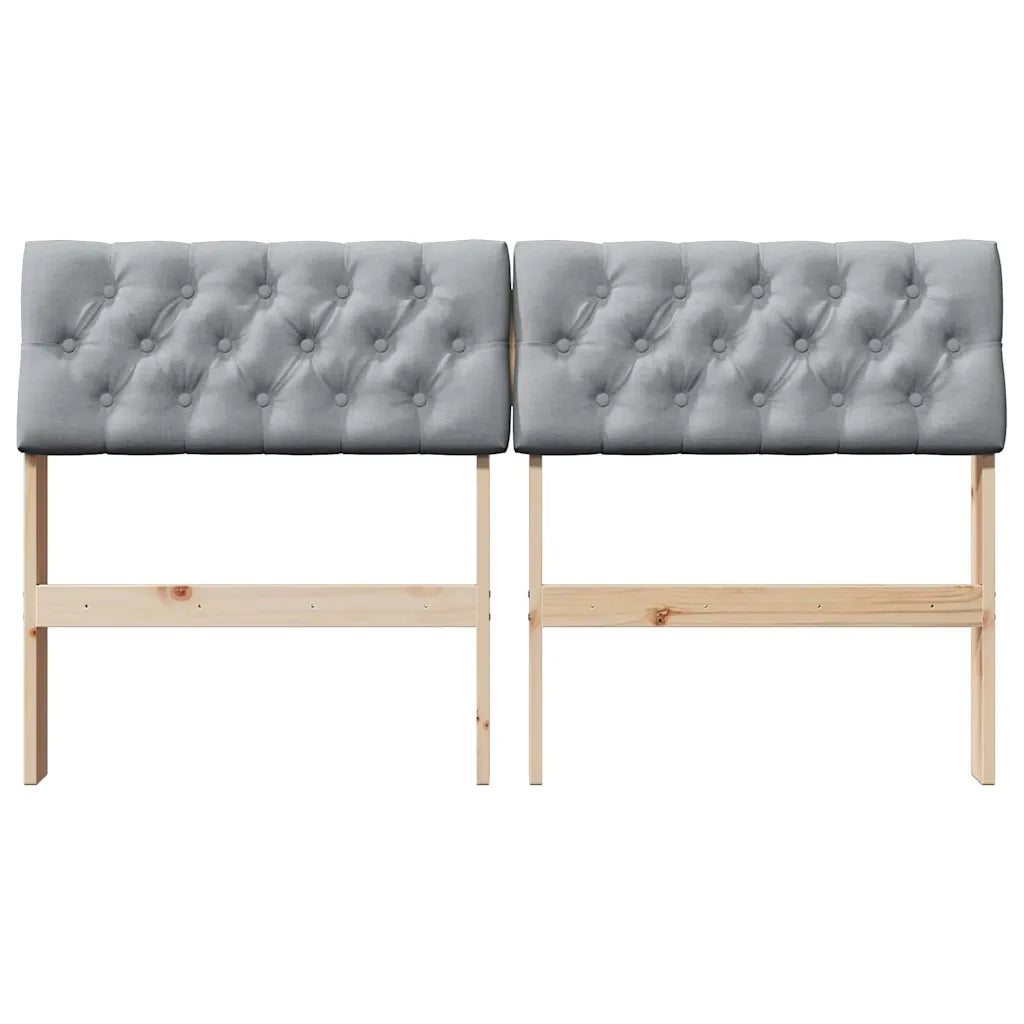Testiera imbottita Grigio chiaro 135 cm Pino massello 879179