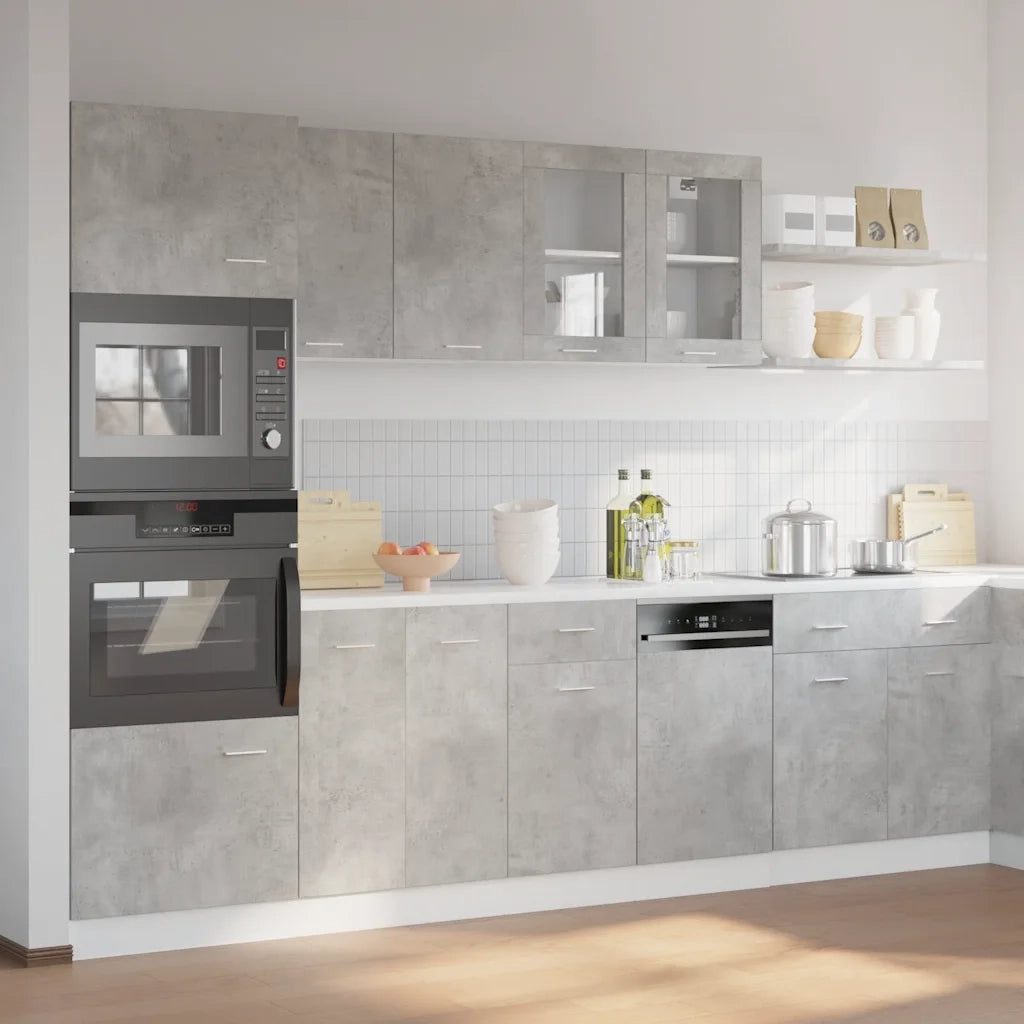vidaXL Set Mobili da Bagno 7 pz “Lyon” Grigio Cemento