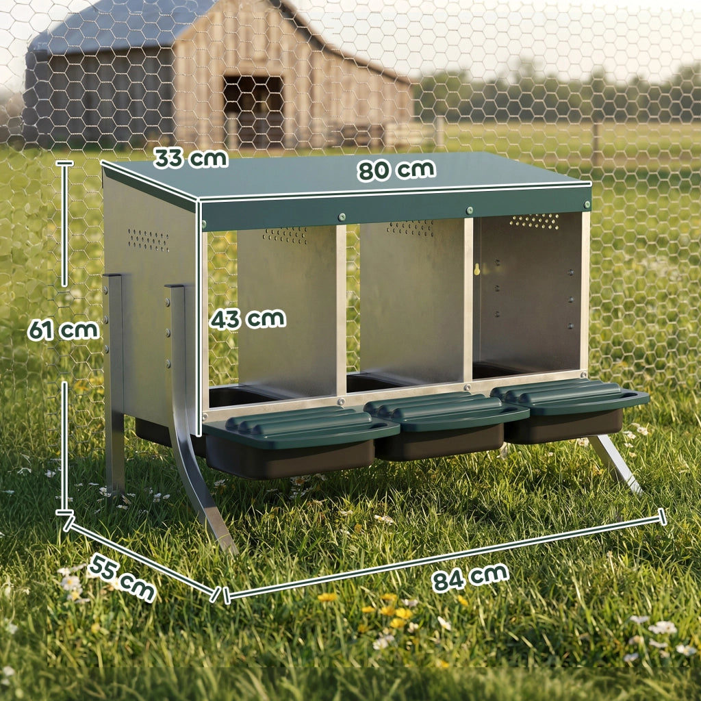 Nido per Galline con Ventilazione ¨C zephmum ¨C Argento 84x55x61 cm